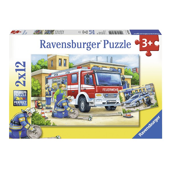 2D пазли Поліція і Пожежники 2х12 ч (Police and Firefighters) 2D пазли