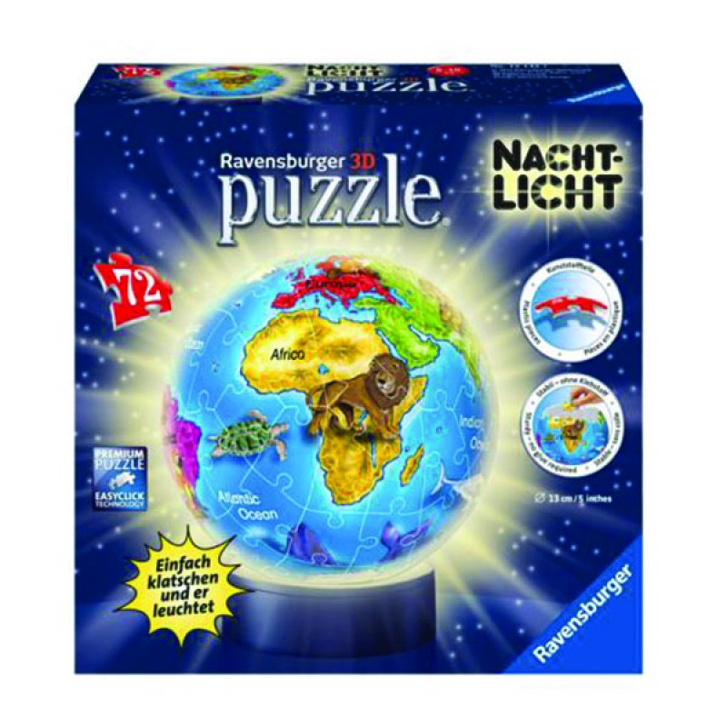 3D пазлы Животные Земного Шара + подставка (Kindererde+Light Stand) 3D пазлы